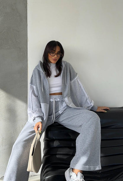 Two-Piece French cotton contrast tracksuit