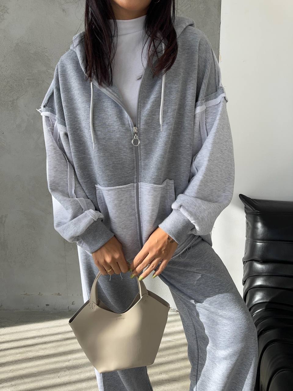 Two-Piece French cotton contrast tracksuit