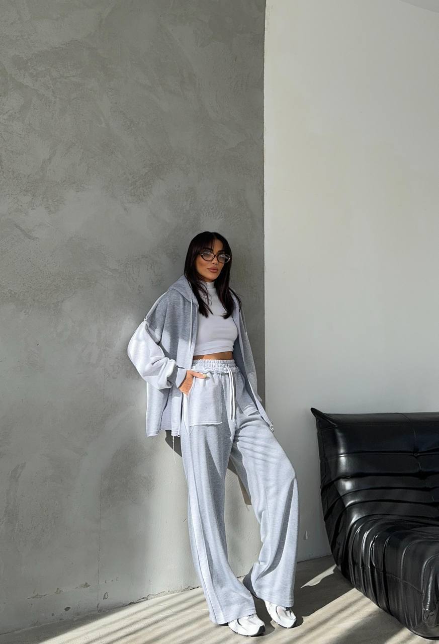 Two-Piece French cotton contrast tracksuit