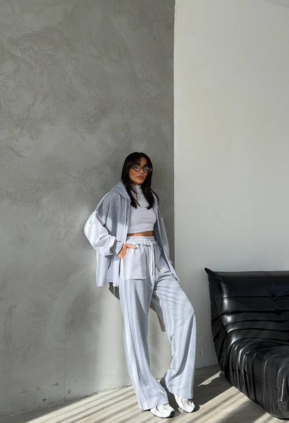 Two-Piece French cotton contrast tracksuit