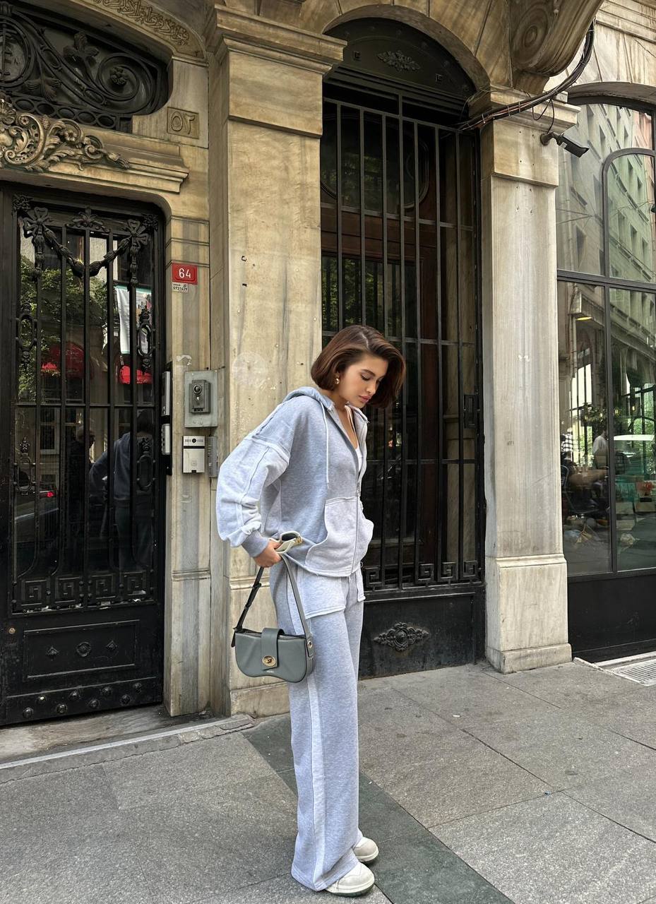 Two-Piece French cotton contrast tracksuit