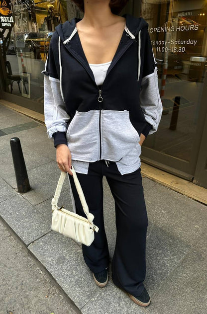 Two-Piece French cotton contrast tracksuit
