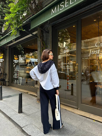 Two-Piece French cotton contrast tracksuit