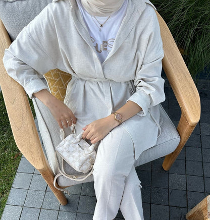 Linen co-ord set with belt