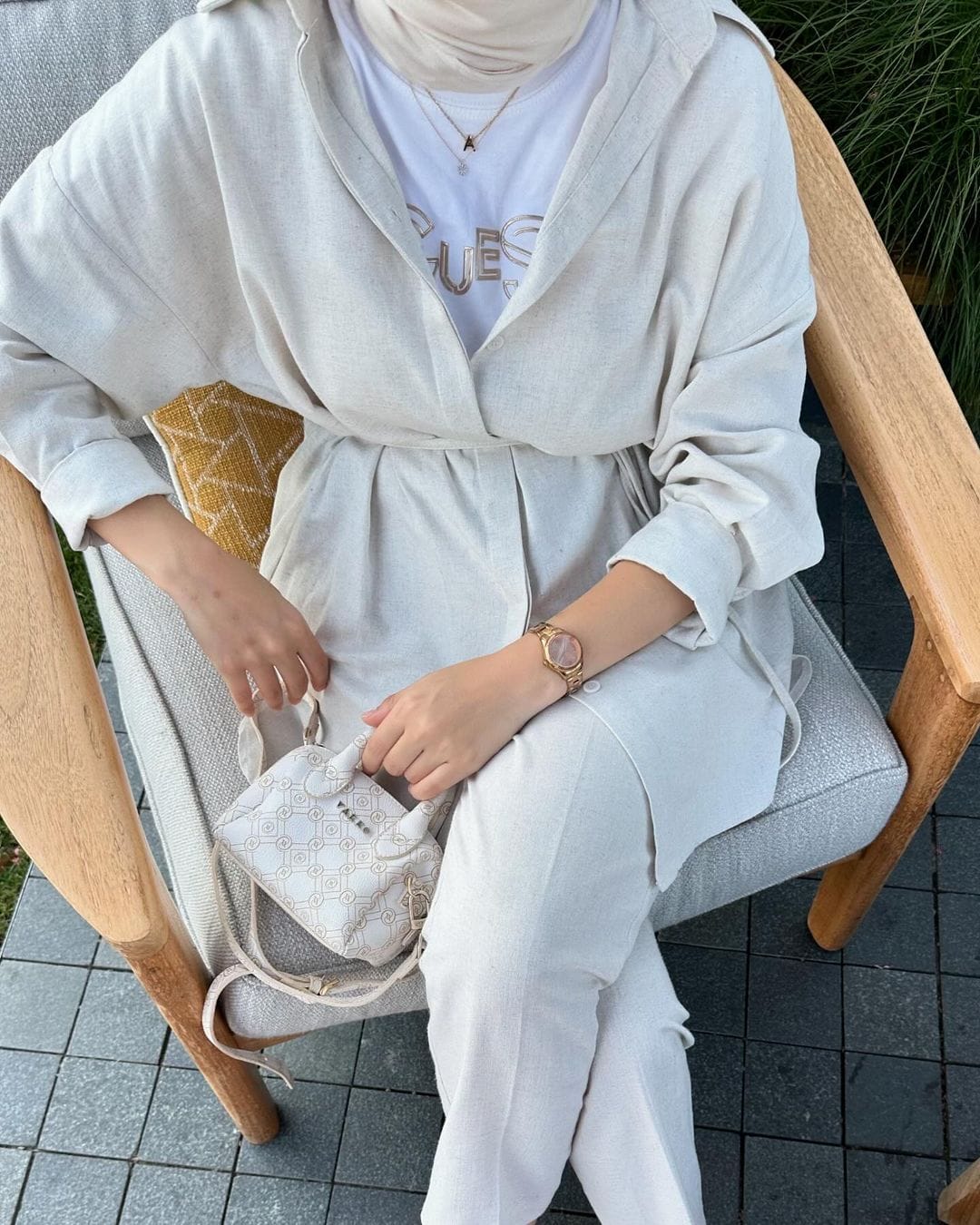 Linen co-ord set with belt