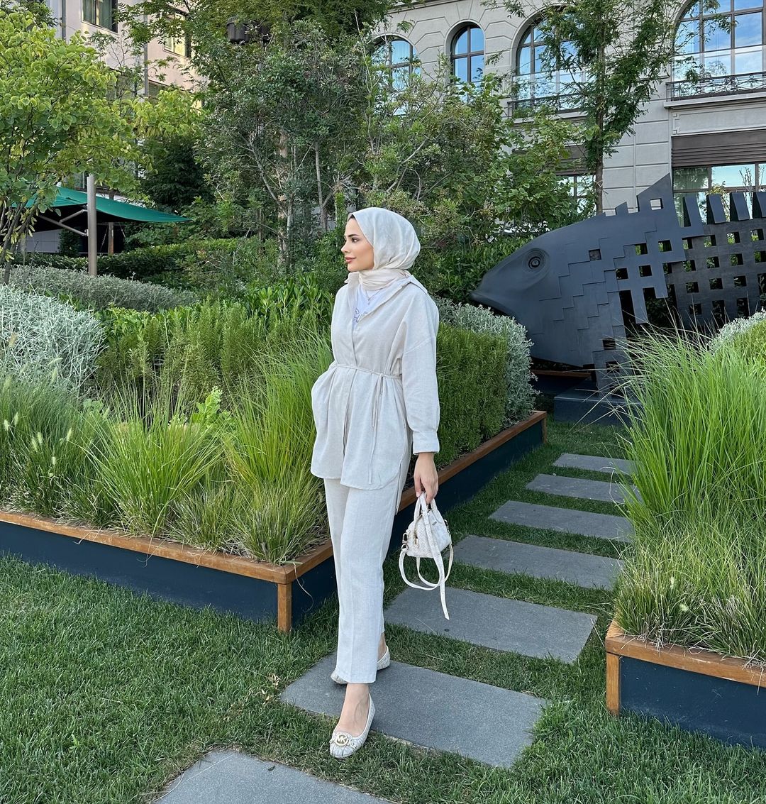 Linen co-ord set with belt