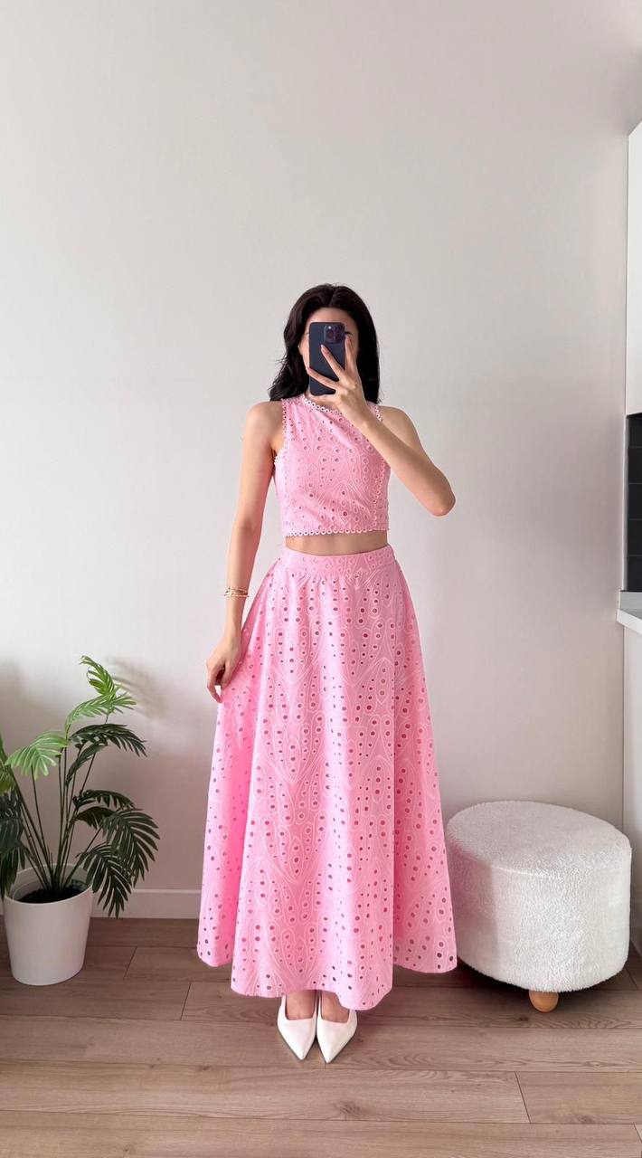 Openwork embroidery Two-Piece Set