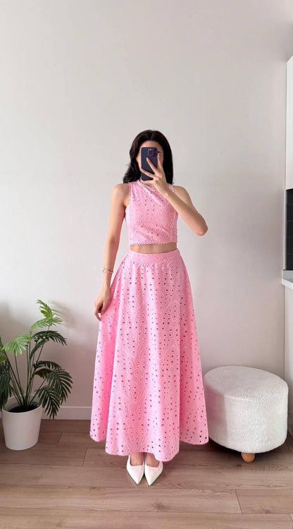 Openwork embroidery Two-Piece Set