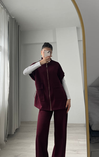 oysho fabric sleeveless double pocket co-ord set