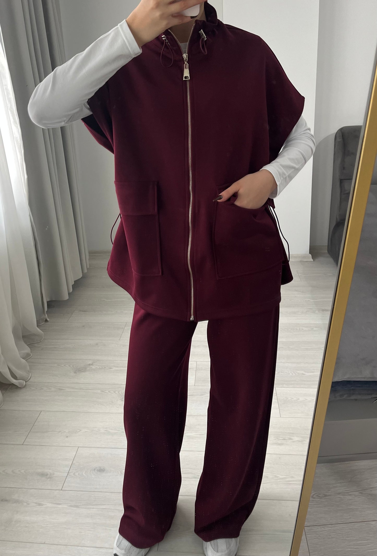 oysho fabric sleeveless double pocket co-ord set