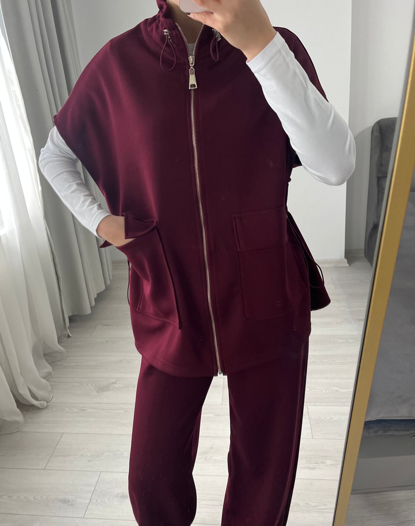 oysho fabric sleeveless double pocket co-ord set