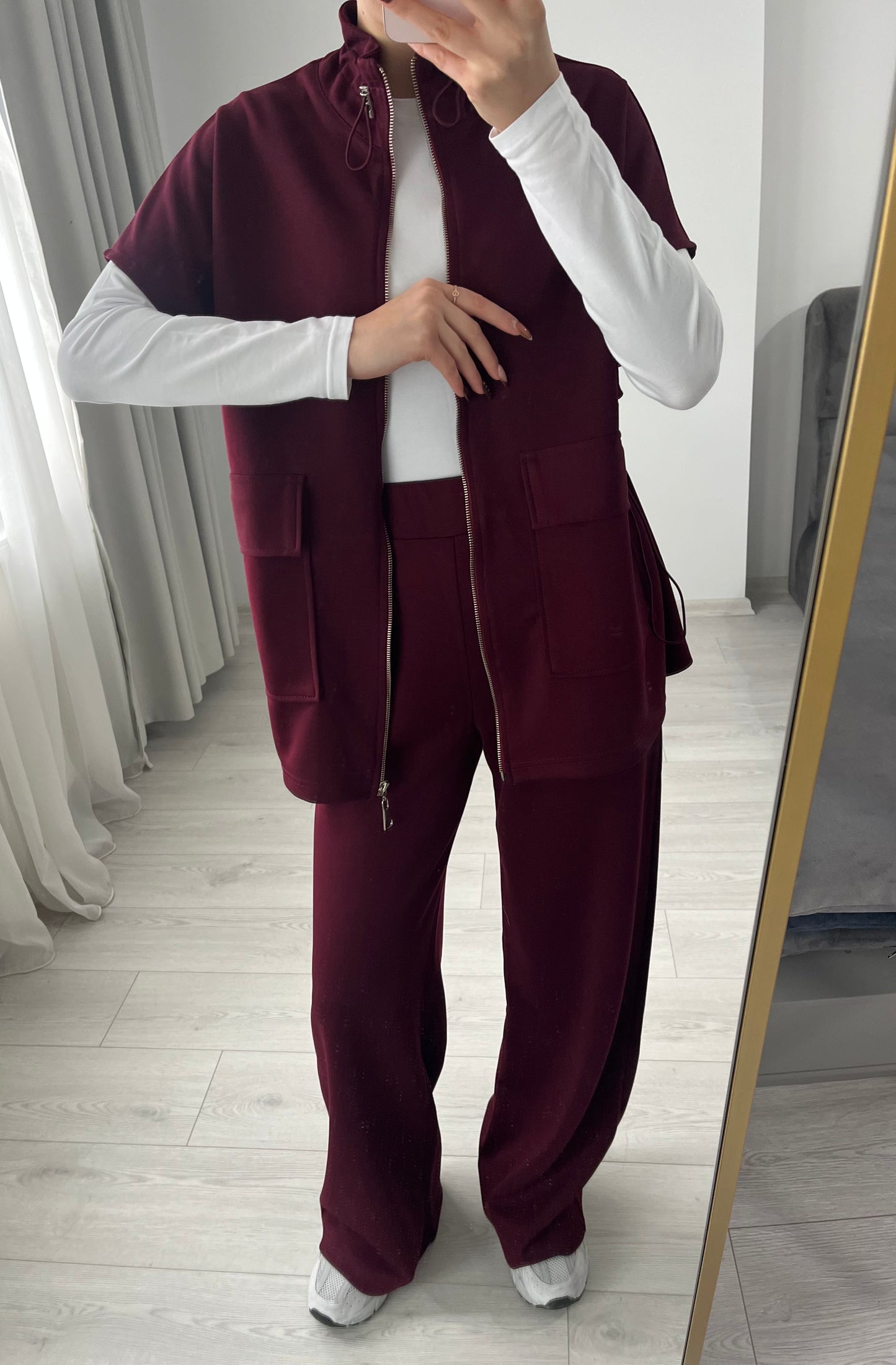 oysho fabric sleeveless double pocket co-ord set