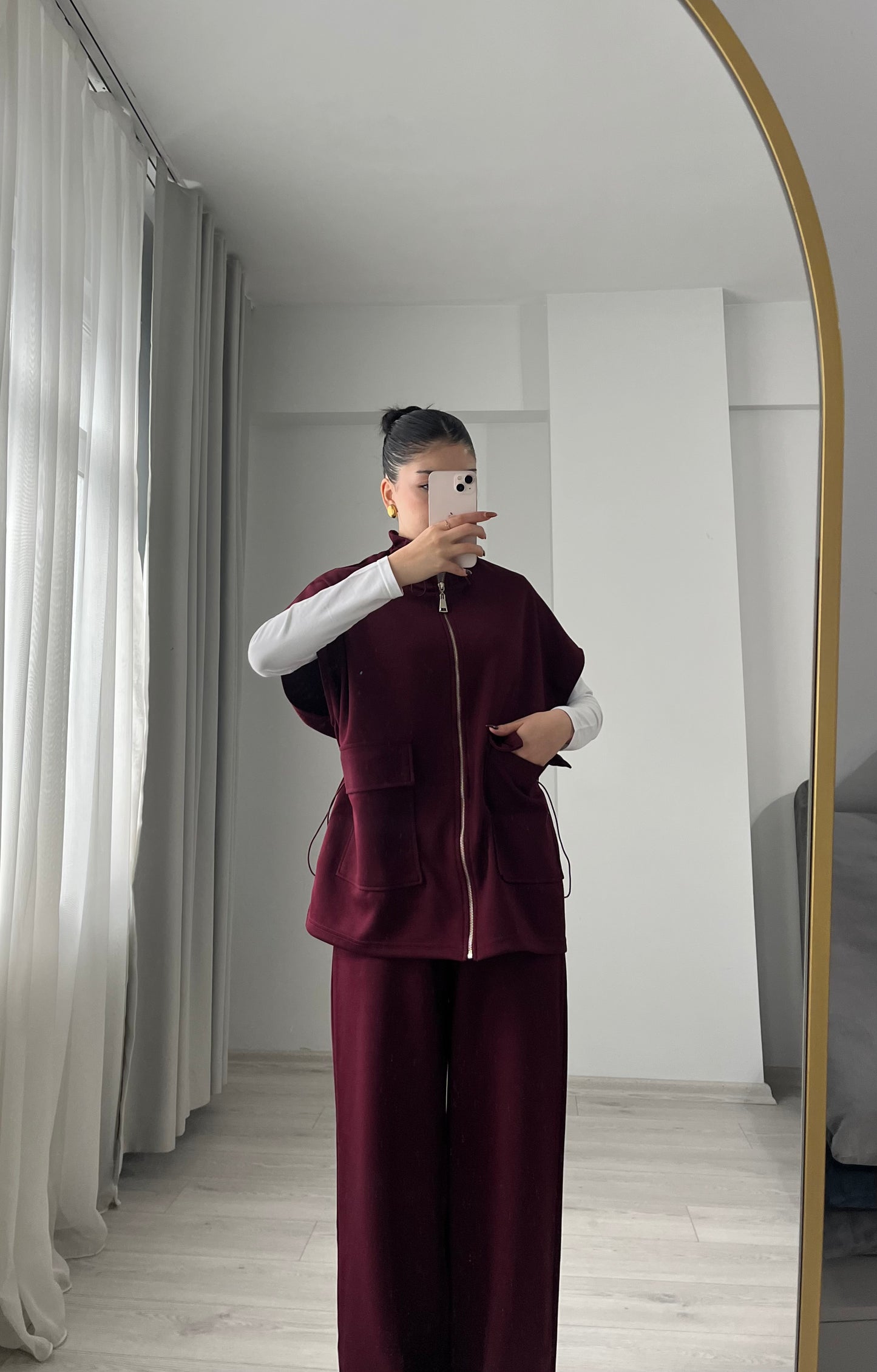 oysho fabric sleeveless double pocket co-ord set