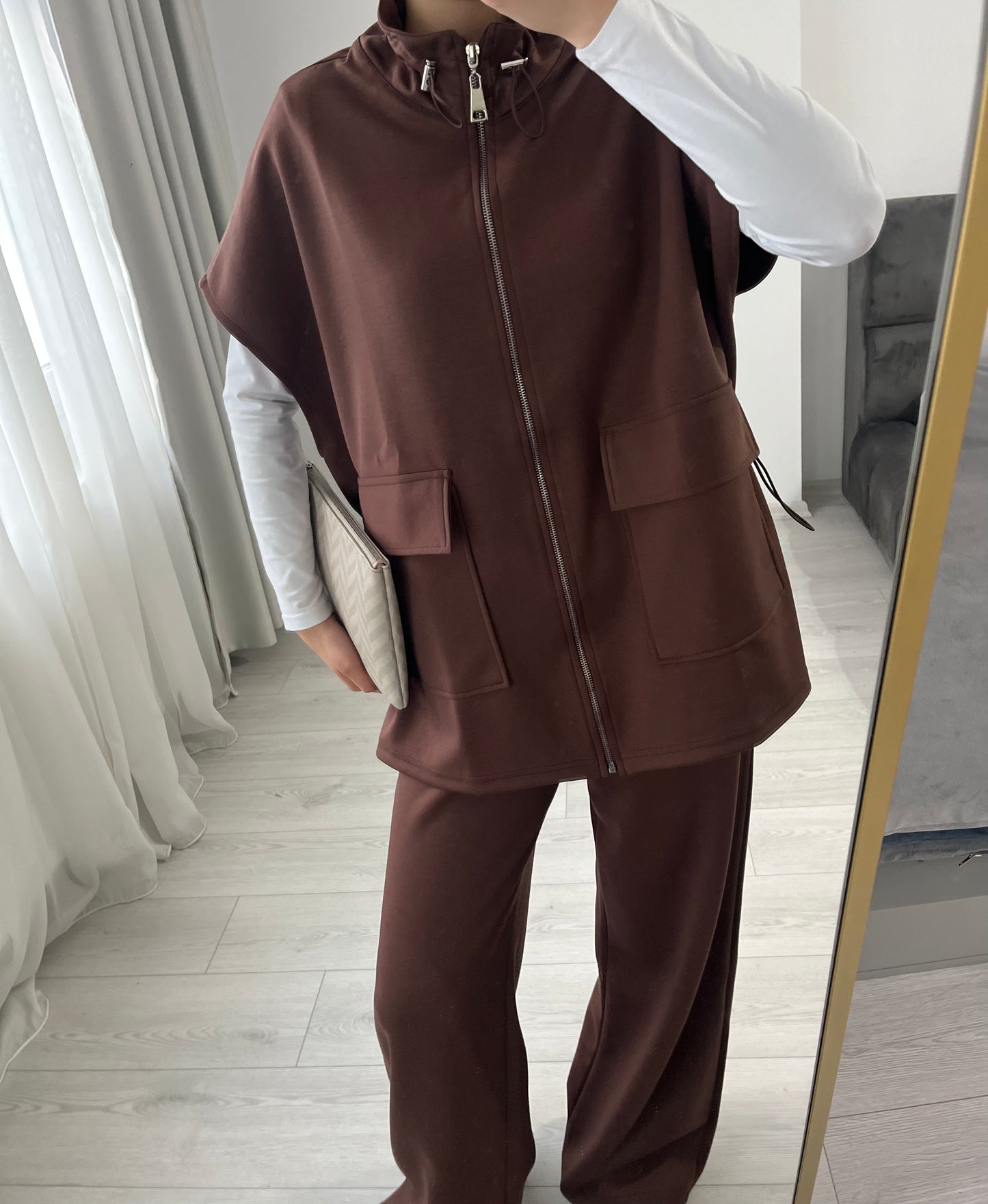 oysho fabric sleeveless double pocket co-ord set