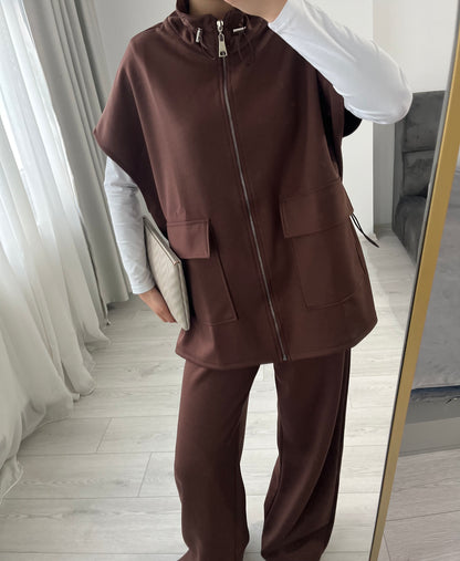 oysho fabric sleeveless double pocket co-ord set