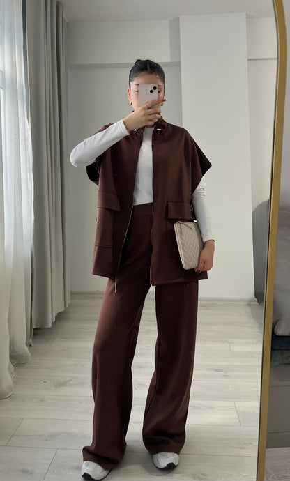 oysho fabric sleeveless double pocket co-ord set