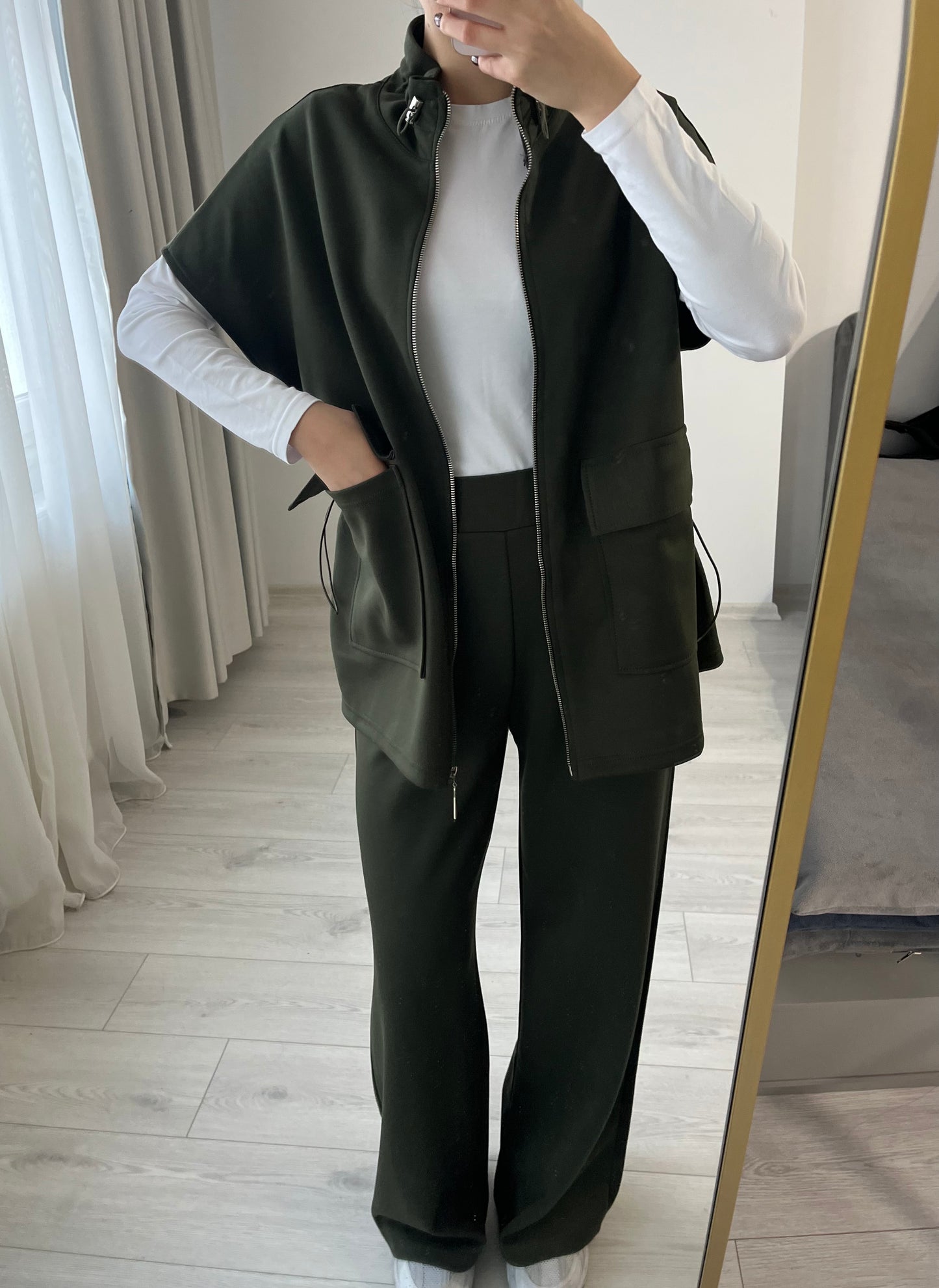 oysho fabric sleeveless double pocket co-ord set