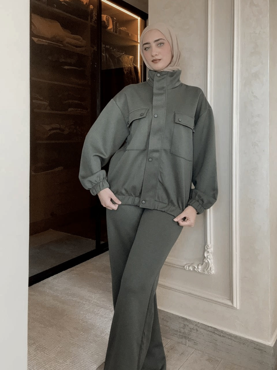 Double pockets oysho fabric tracksuit