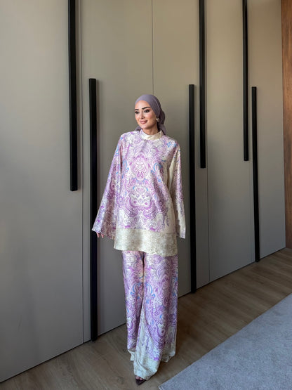 Printed satin set