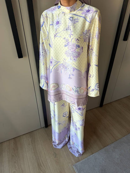 Printed satin set