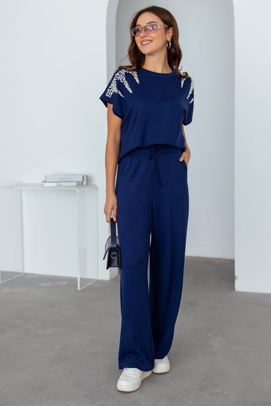 Oysho fabric suit studded with stones