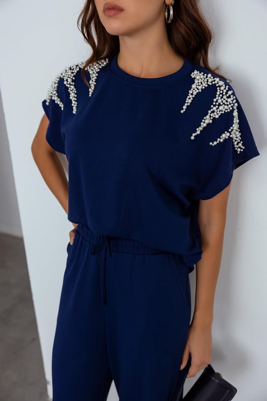 Oysho fabric suit studded with stones