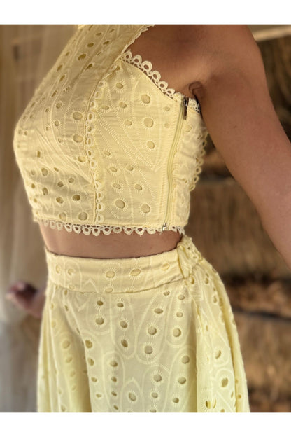 Openwork embroidery Two-Piece set