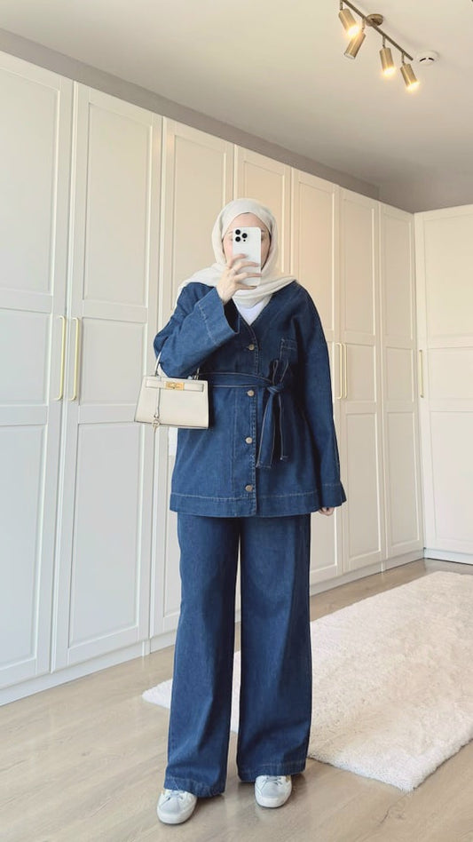 Belted Kimono jeans co-ord set