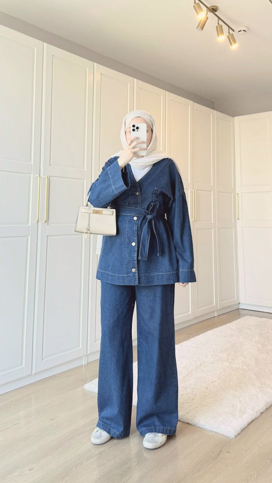 Belted Kimono jeans co-ord set