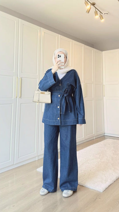 Belted Kimono jeans co-ord set
