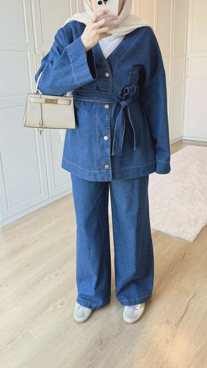 Belted Kimono jeans co-ord set