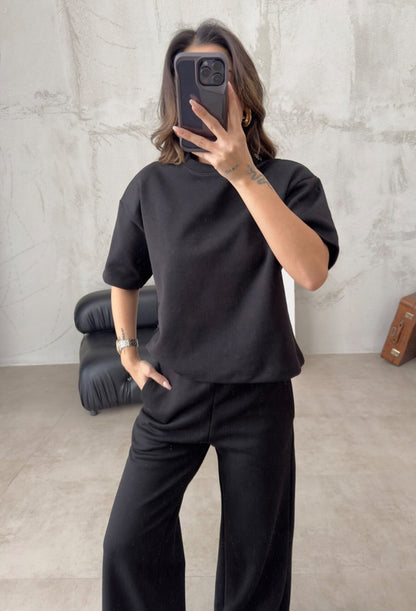 Short sleeve premium cotton tracksuit