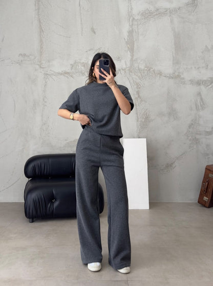 Short sleeve premium cotton tracksuit