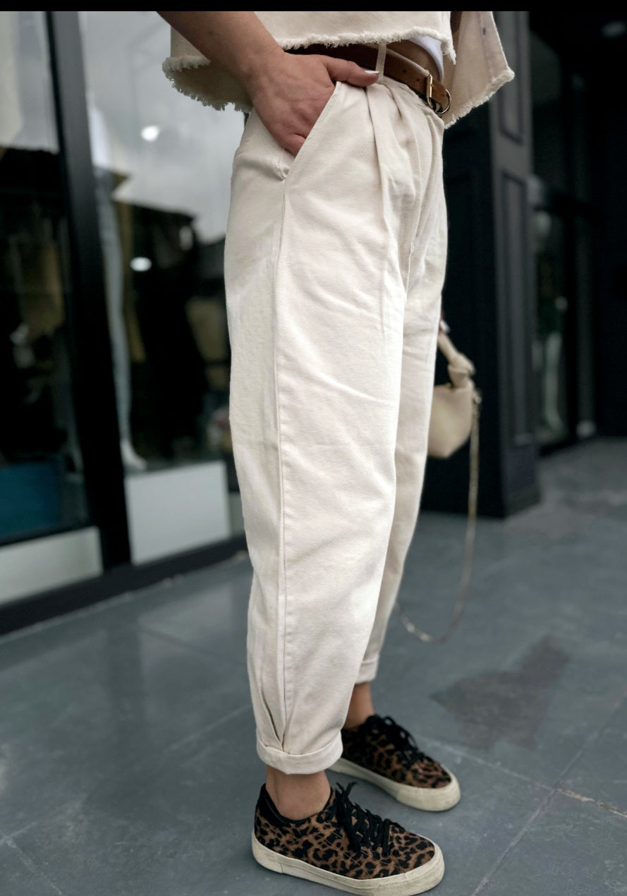 Beige jeans co-ord set