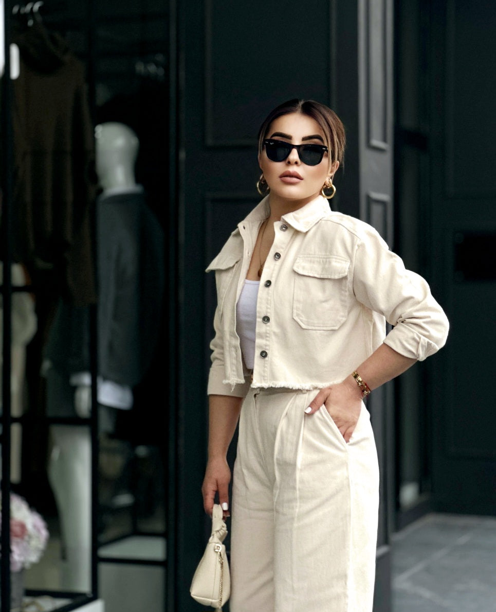 Beige jeans co-ord set