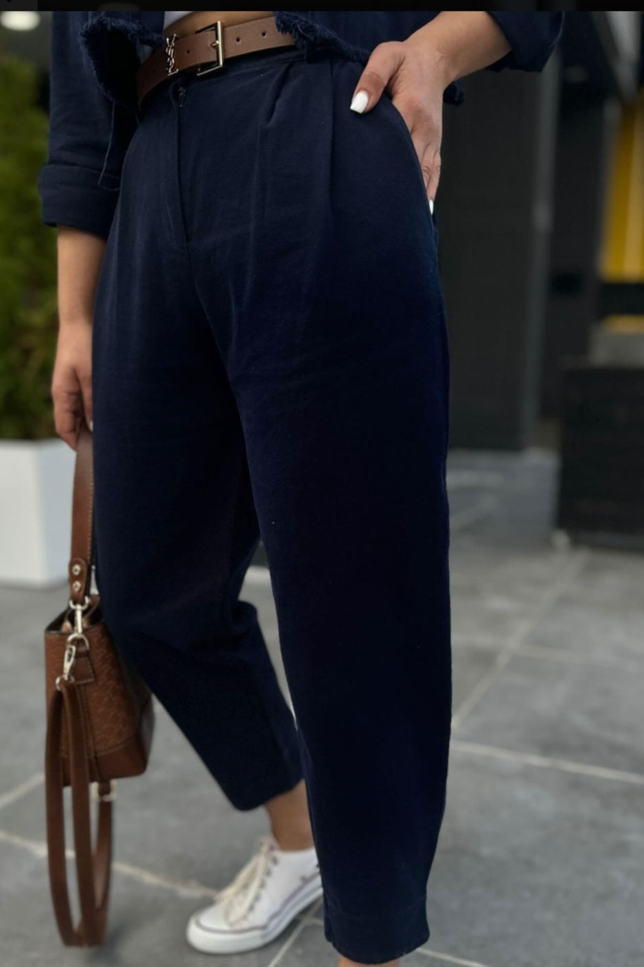 Navy blue jeans co-ord set
