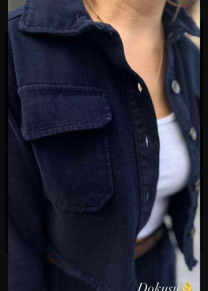 Navy blue jeans co-ord set