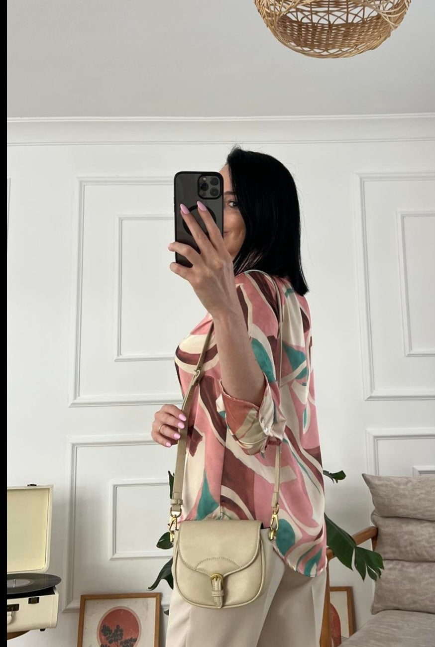 Printed satin shirt