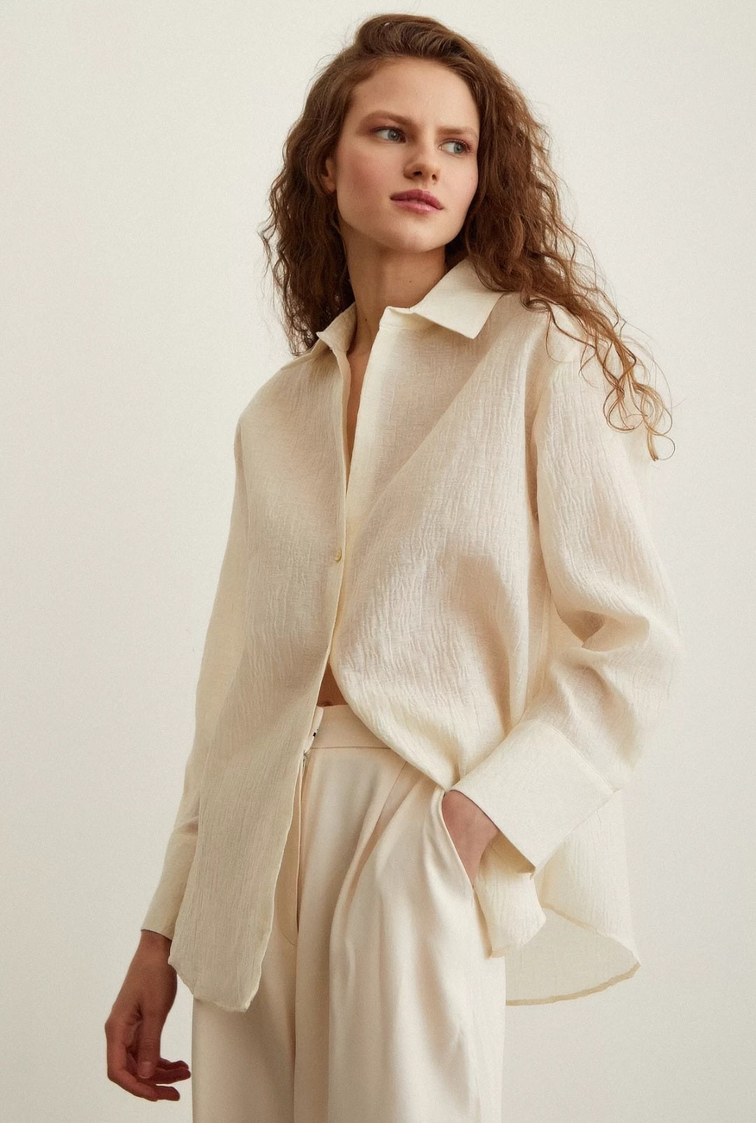 Beige textured shirt