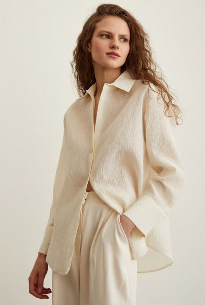 Beige textured shirt