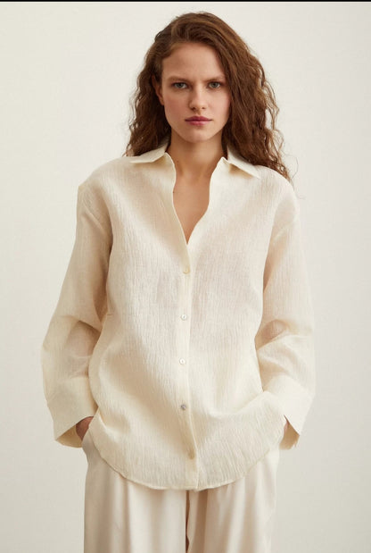 Beige textured shirt