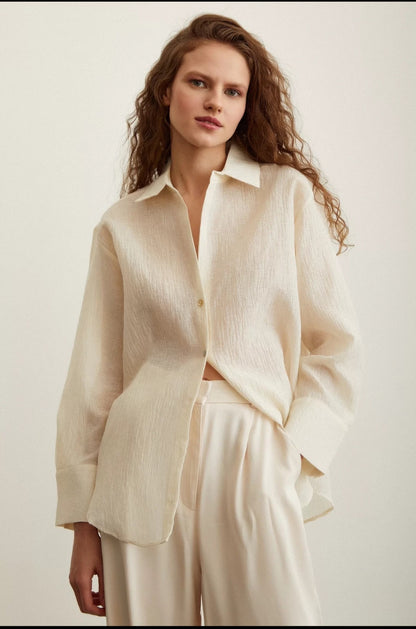 Beige textured shirt
