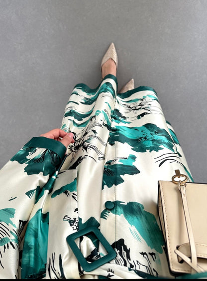 Printed satin dress