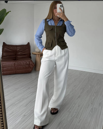 Shirt with attached vest
