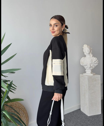 Scuba sweatshirt with waterproof details