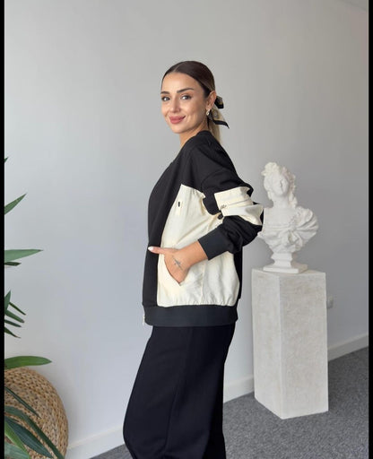 Scuba sweatshirt with waterproof details