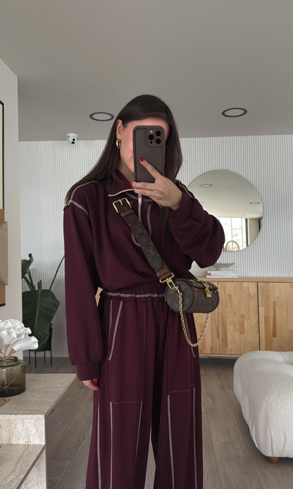 Oysho fabric tracksuit with stitching details