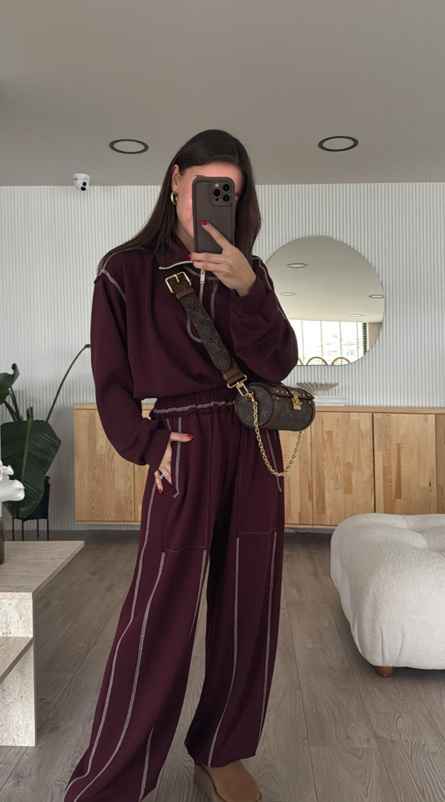 Oysho fabric tracksuit with stitching details
