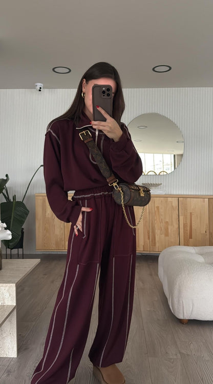 Oysho fabric tracksuit with stitching details