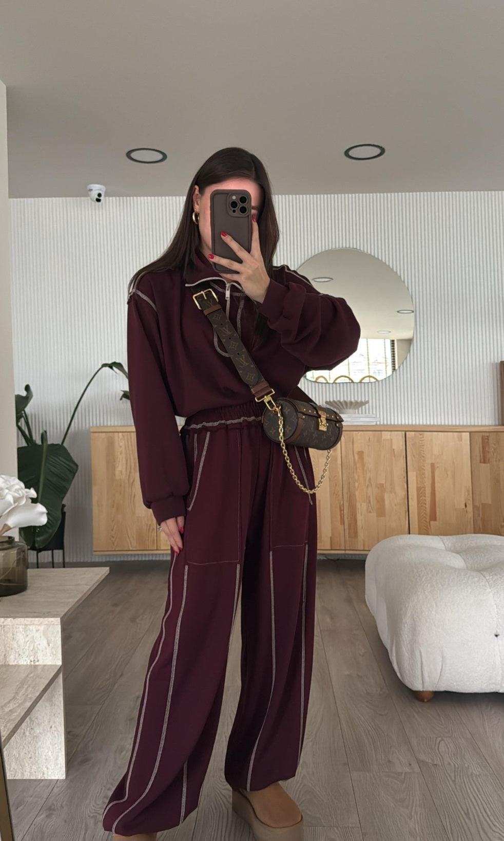 Oysho fabric tracksuit with stitching details